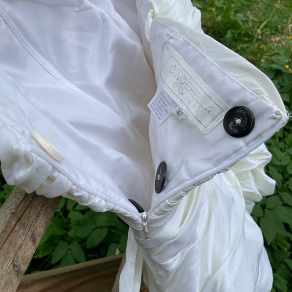 Cinderella Divine Short White Strapless Wedding Dress - Picture 11 of 12